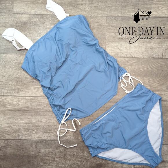 CharmLeaks Drawstring Tankini Swimsuit Size L - Picture 3 of 6